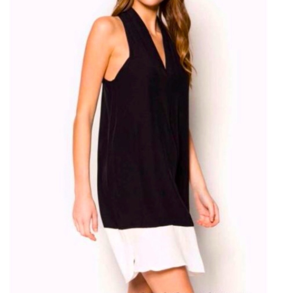 Max Studio Black Color Blocked Dress, Medium